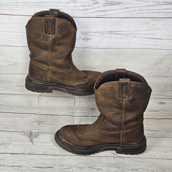 Rocky Kid's WP Waterproof Western Boot for Boys & Girls Brown Leather Size 2.5M - Picture 2 of 7